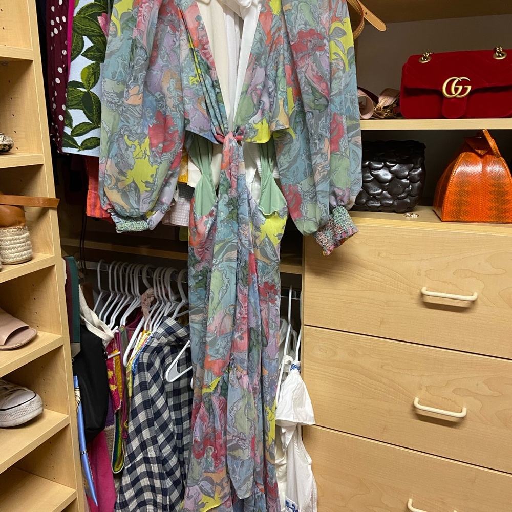 Alice + Olivia Green and Multicolor Floral Dress